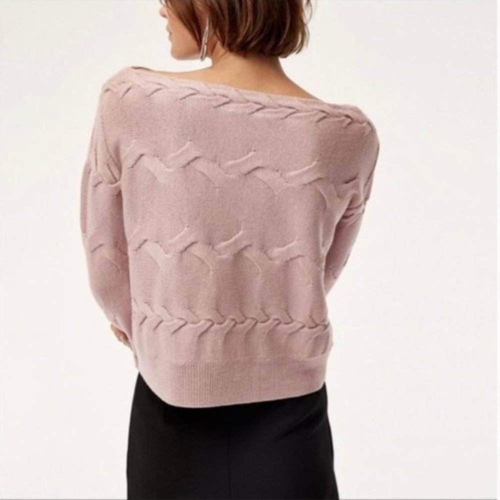 ❗️SOLD❗️Aritzia Babaton Dusty Rose Knit Braided Luc Sweater Size S - Picture 2 of 7